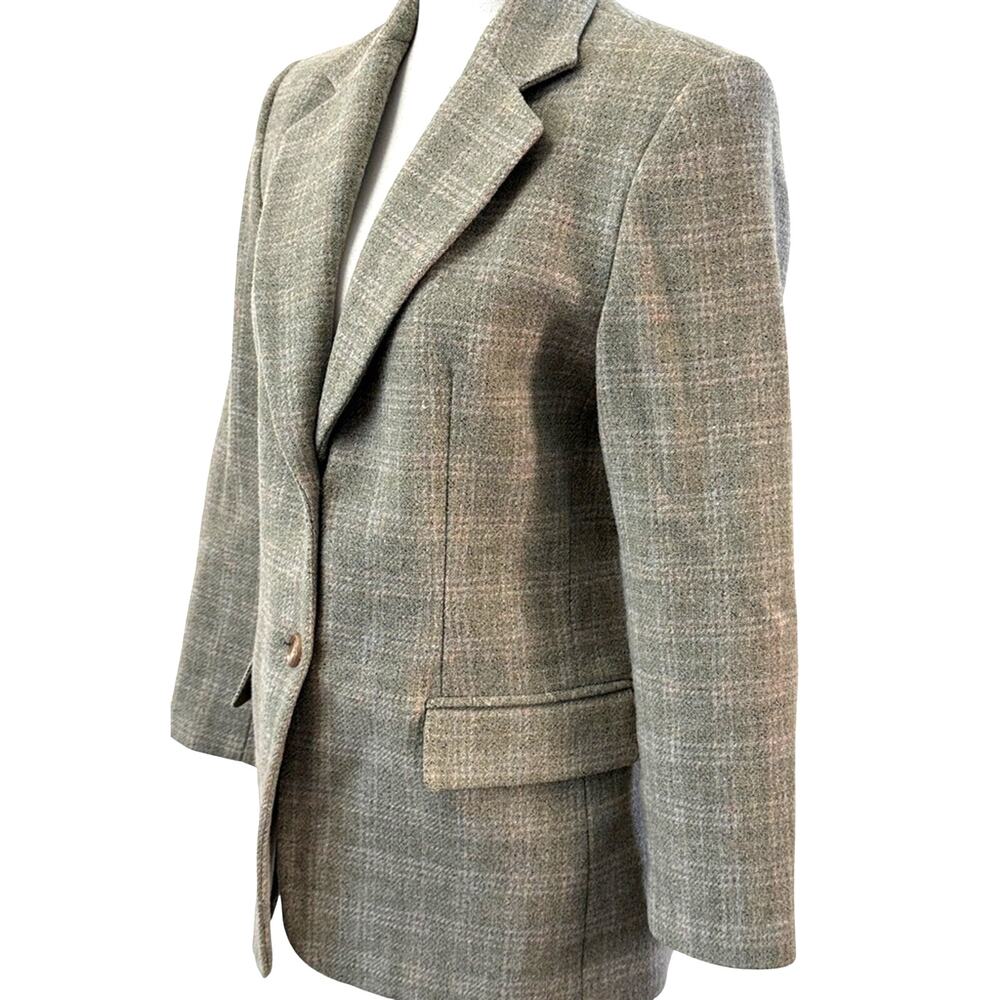 Pendleton Wool Plaid Blazer Sage Gray Academic Preppy Jacket Sz 4 - Picture 6 of 11